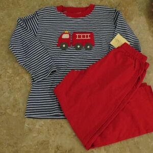 LUIGI KIDS BOYS RED AND BLUE FIRE TRUCK OUTFIT SIZE 6